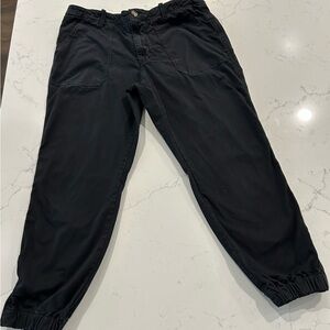 Womer's Organic Stretch Cotton Twill Unilty Joggers / Black / 14